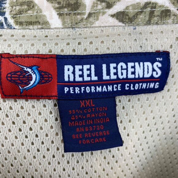 Reel Legends Performance clothing Shirt Mens XXL hawaiian short sleeve - Picture 7 of 9